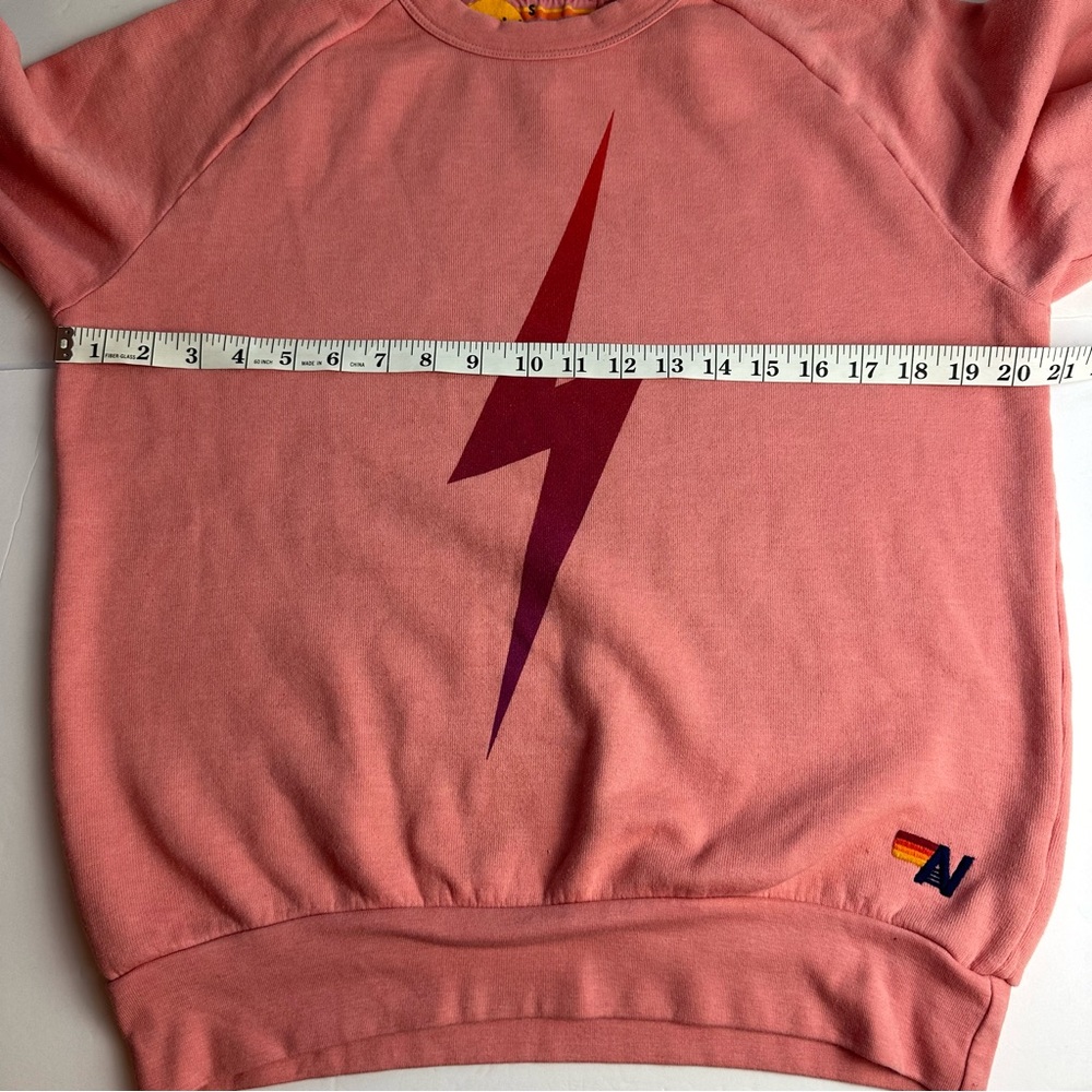 Aviator Nation Bolt Fade Pullover Sweatshirt Women's Size Small Crewneck Pink - Picture 3 of 9